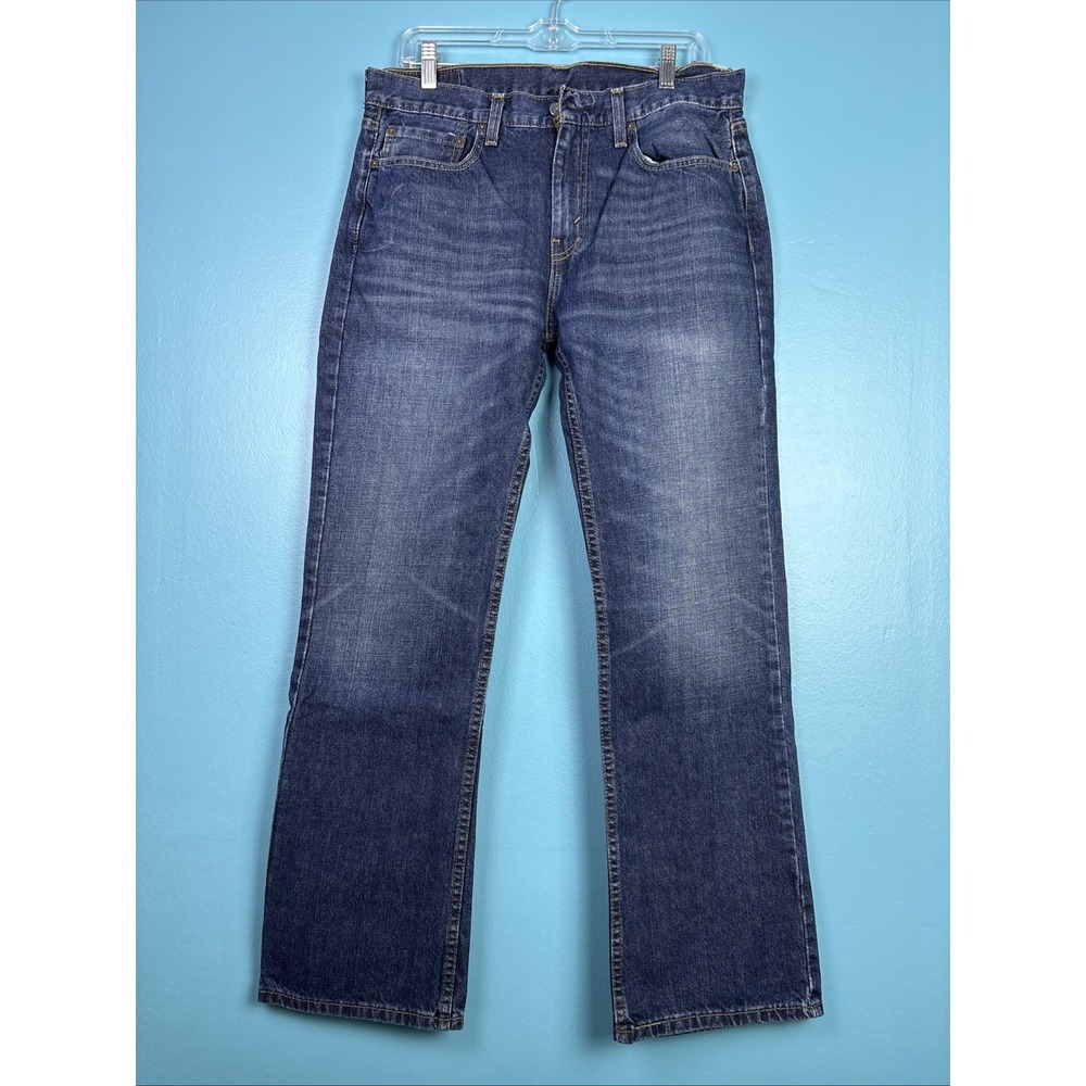 Men's Levi's 527 Boot Cut Jeans Size 32x30 Blue Whiskers Fade Cowboy Western